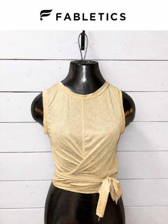 Fabletics Tops - Fabletics Wrap Tie Tank Top Beige Size M